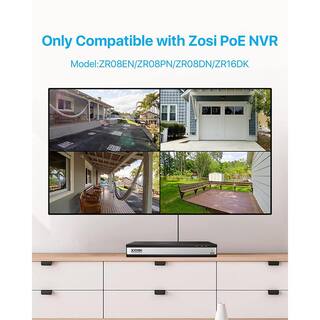 ZOSI ZM4285D 5MP PoE Wired IP Security Camera Only Compatible with PoE NVR Model ZR16DK ZR08EN ZR08DN ZR08PN IPC-4285D-W