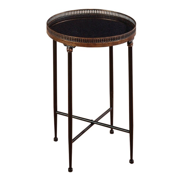 Traditional Iron Accent Table Black Olivia amp May