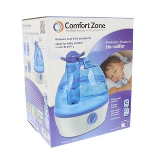 Comfort Zone Whisper-quiet Cool Mist Portable Ultrasonic Humidifier with Dual Nozzles and Auto Shut-Off CZHD24