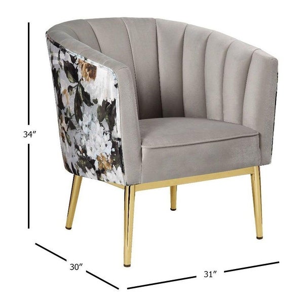 ACME Colla Accent Chair in Gray Velvet and Gold