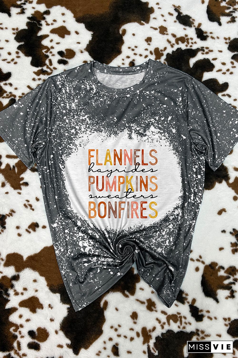 Flannels Hayrides Pumpkins Vintage Christmas Graphic Tee Wholesale