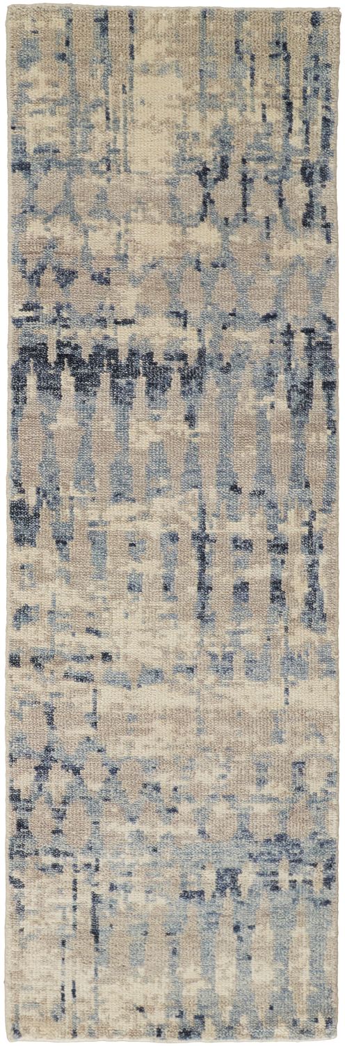 Scottsdale Hand Knotted Tan and Blue Rug by BD Fine