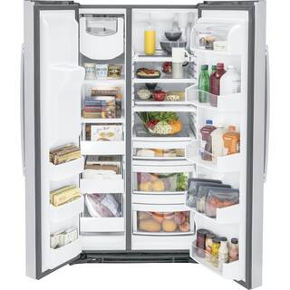 GE Profile Profile 25.3 cu. ft. Side by Side Refrigerator in Fingerprint Resistant Stainless Steel ENERGY STAR PSE25KYHFS