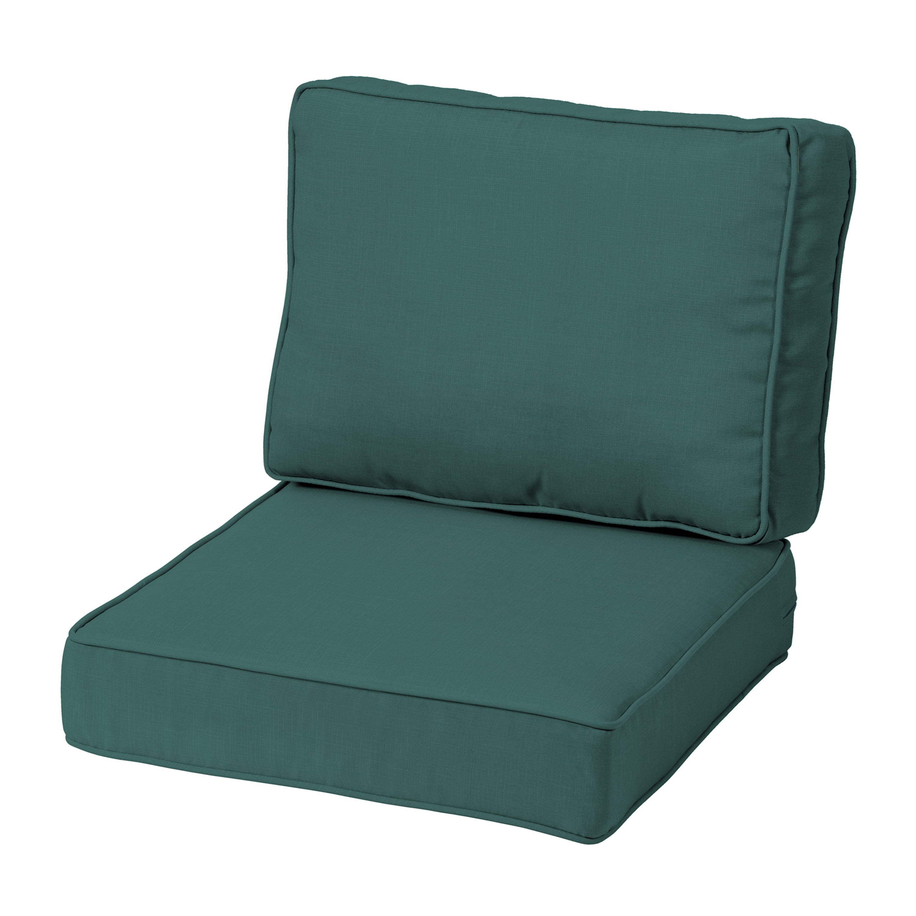 Arden Selections ProFoam Performance Outdoor Deep Seating Cushion Set 24 x 24， Peacock Blue Green Texture