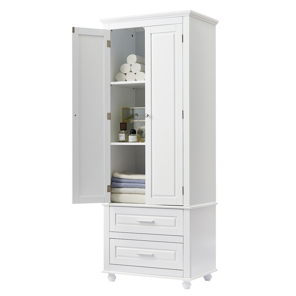 Storage Cabinet Freestanding Bathroom Floor Cabinet Kitchen Pantry with Pull out Drawers for Bedroom Wardrobe