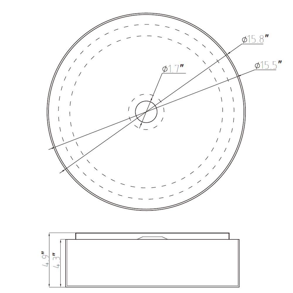 AKDY Brushed Graphite Black Stainless Steel Round Bathroom Vessel Sink with Pop-Up Drain BS001-1-SD