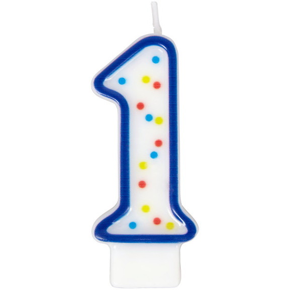 Wilton 2811 266 Number 1 Blue Birthday Candle