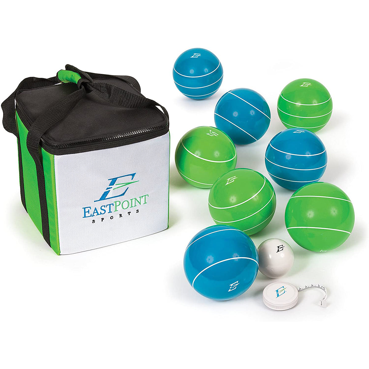 East Point Official Tournament Bocce Ball Set with Travel Bag， Regulation Size， Outdoor Fun Backyard Lawn Game