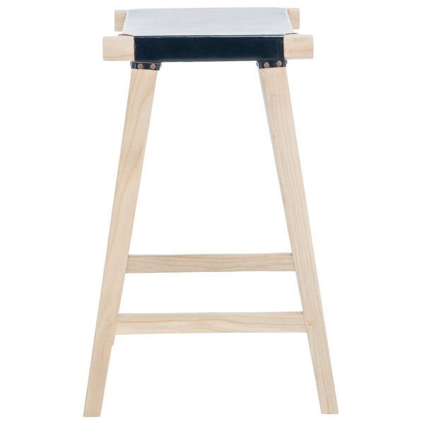 SAFAVIEH Aariz 30-inch Leather Rectangle Bar Stool - 18.5