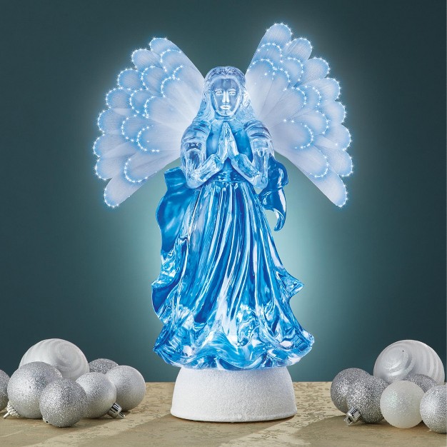 Collections Etc Fiber optic Color changing Angel Tabletop Decoration 7 25 X 5 25 X 13