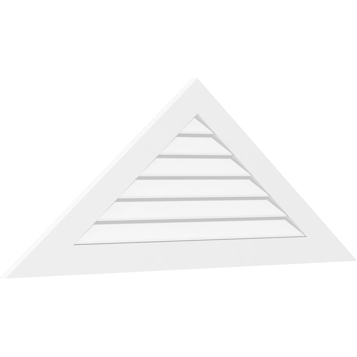 58 W x 14-1/2 H Triangle Surface Mount PVC Gable Vent 6/12 Pitch: Non-Functional， w/ 3-1/2 W x 1 P Standard Frame