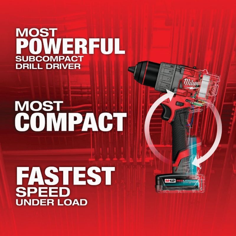 MW M12 FUEL Lithium-Ion Brushless Cordless Drill Kit