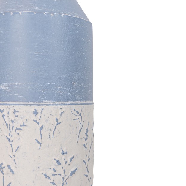 Floral Vase Blue Metal By Foreside Home amp Garden