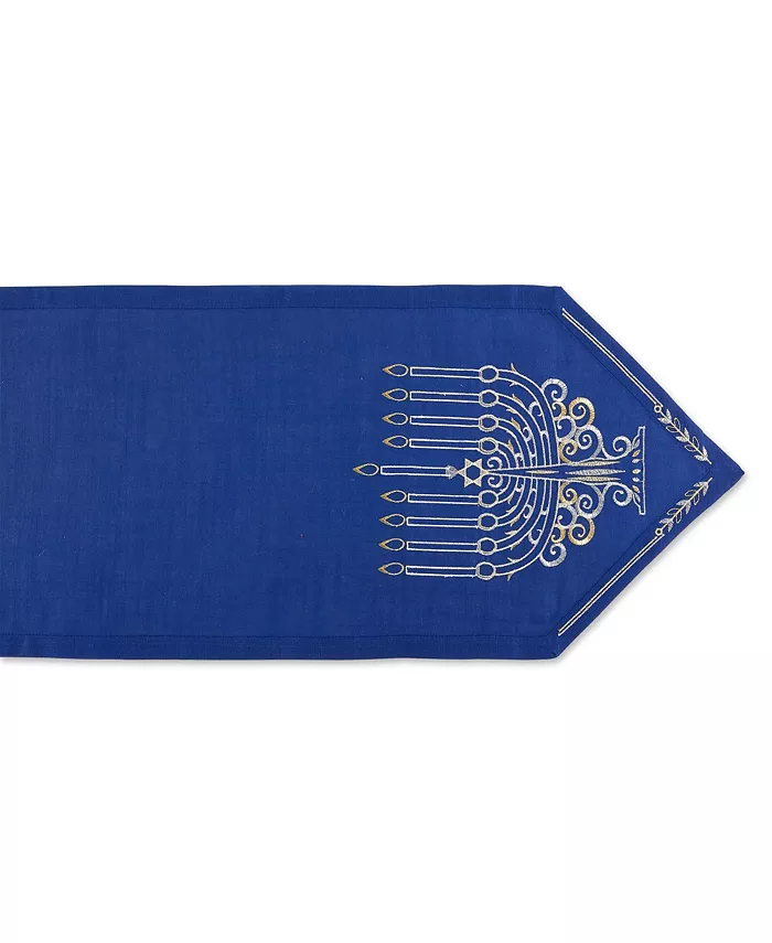 Design Imports Menorah Embroidered Table Runner