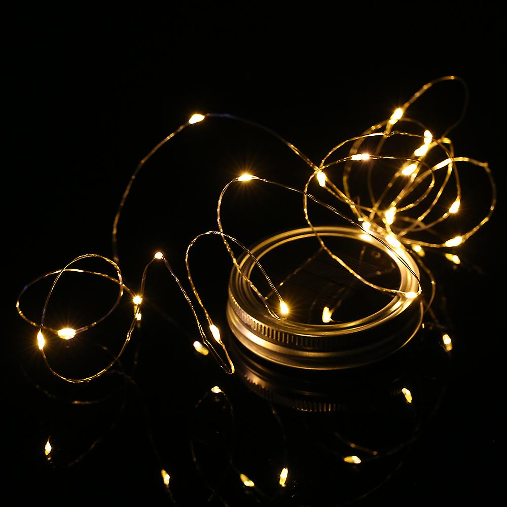 Mason Jar Solar Lantern Lights Waterproof Lid Lamp Fairy Light Copper Wire String Outdoor Decor Patio Garden Decor No.277971