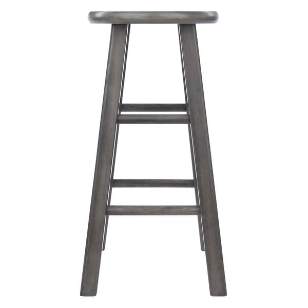 Ivy Square Leg Counter Stool， Rustic Oyster Gray - Rustic Gray - 13.6 x 13.6 x 29.1 inches