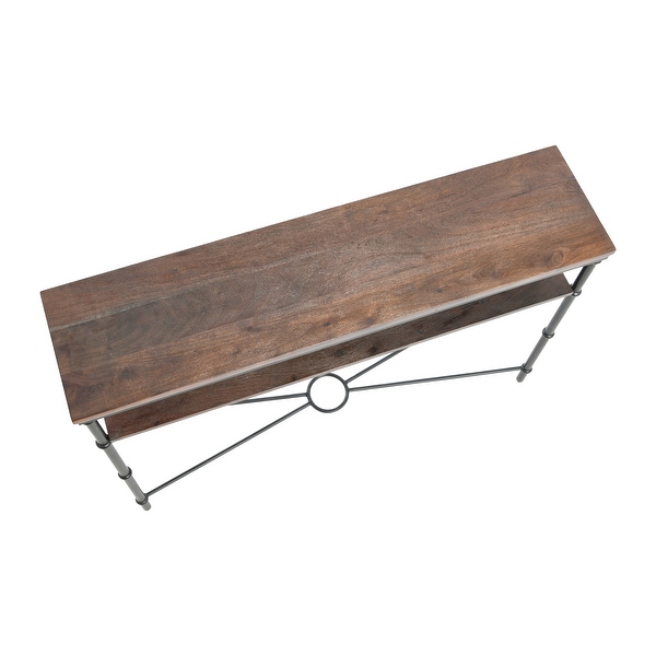 Saratoga Rustic Solid Wood and Iron Console Table