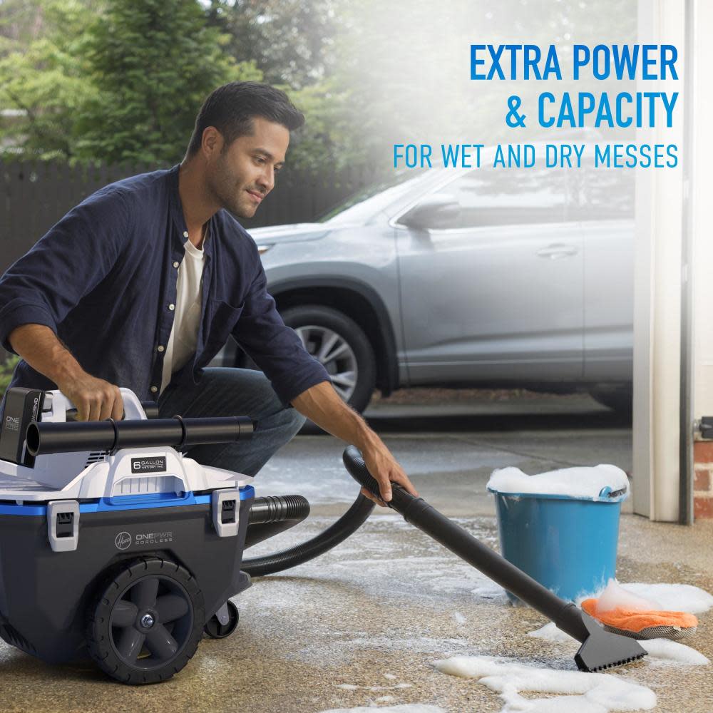 ONEPWR Utility Vacuum Cleaner Kit 20V Cordless 6 Gallon Wet/Dry ;