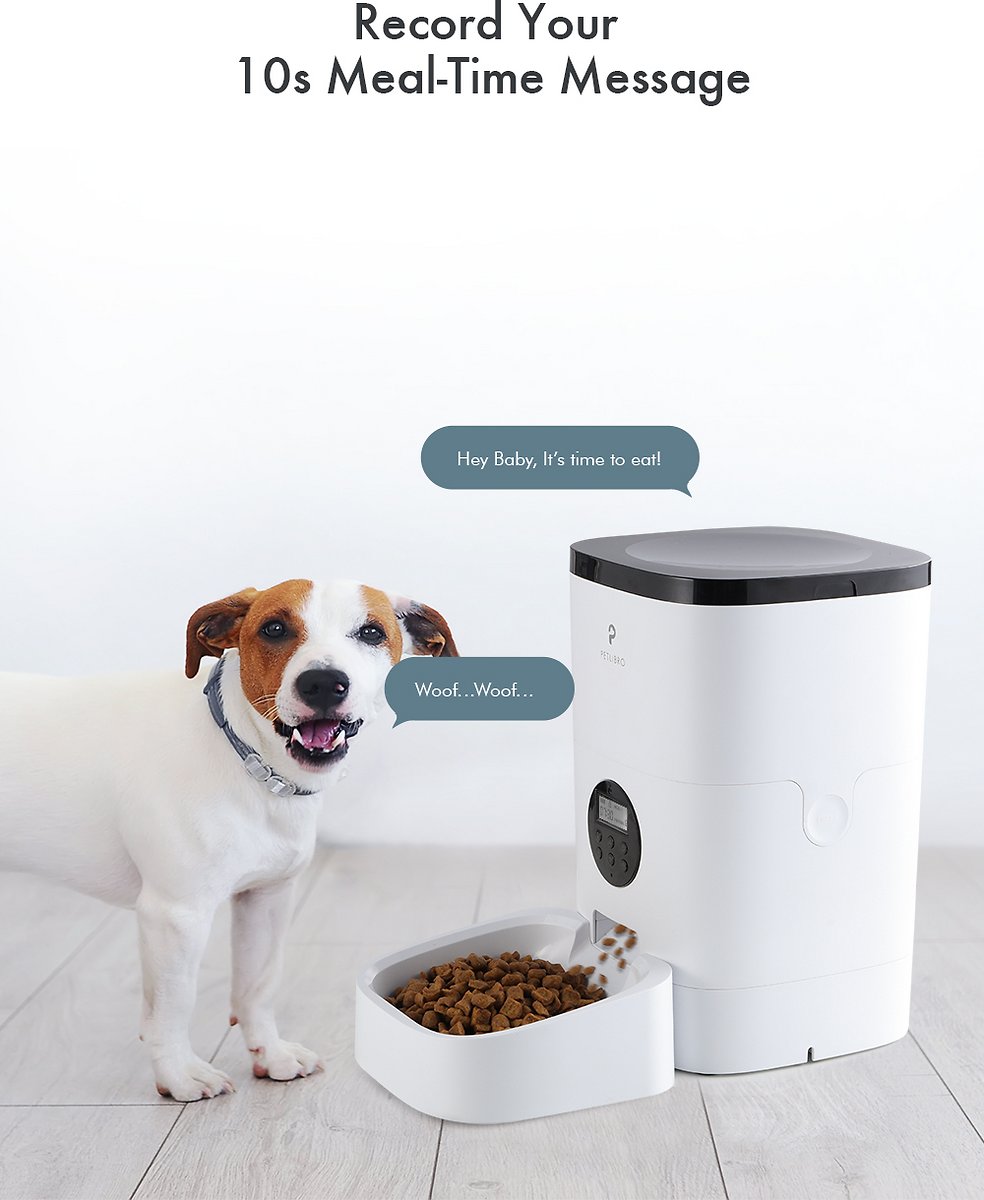 Petlibro Automatic Dog and Cat Feeder， Timed Cat Feeder with Desiccant Bag for Pet Dry Food， Programmable Portion Control 1-4 Meals per Day and 10s Voice Recorder for Cats and Dogs 17-cup (White)