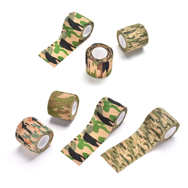 Non adhesive Self adhesive Stretchable Non woven Outdoor Camouflage Tape Outdoor Camping Riding Tape