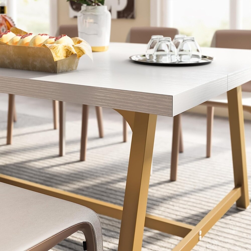 Dining Table for 8 People  70.87 inch Rectangular Wood Kitchen Table   33.46\