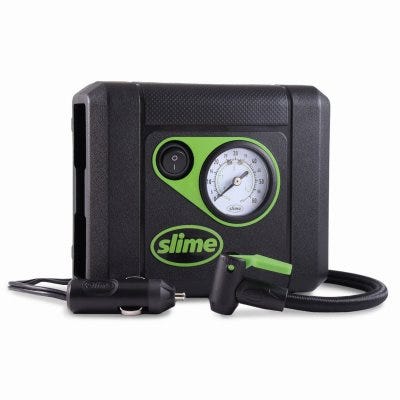 Compact Tire Inflator + Gaugeamp Light 12-Volt