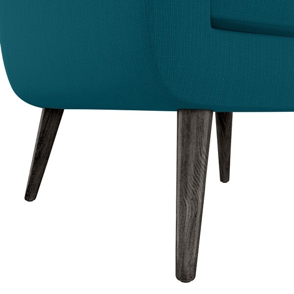 Keflavik Mid-century Peacock Blue Linen Arm Chair