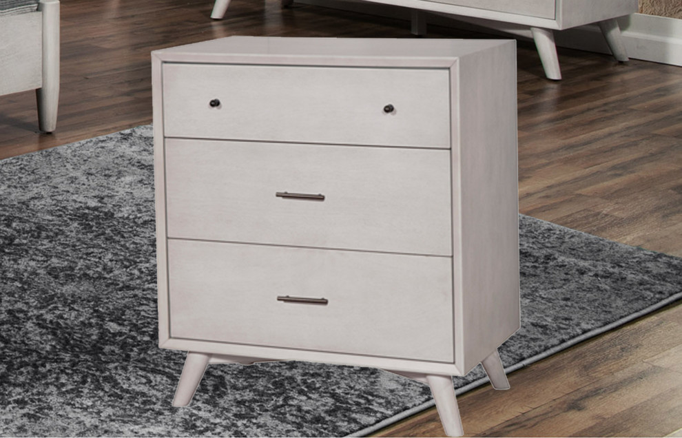 Flynn Mid Century Modern 3 Drawer Small Chest  Gray   Midcentury   Accent Chests And Cabinets   by Kolibri Decor  Houzz