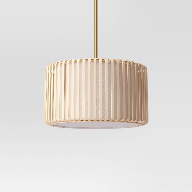 Bamboo Ceiling Drum Light Natural