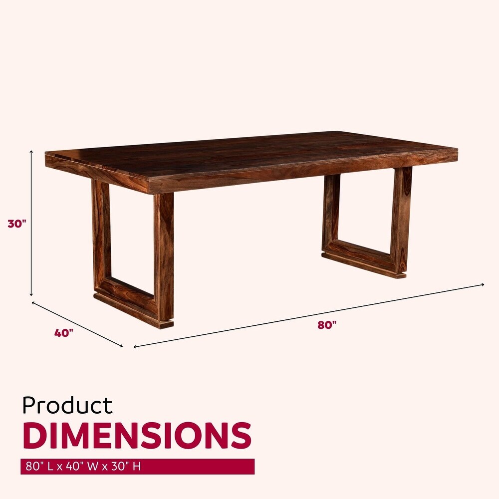 Harrington 80 in. Brown Acacia Solid Wood Rectangle Dining Table Seats 6 8