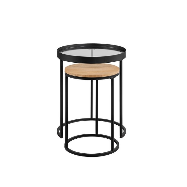 Middlebrook Contemporary Glass-Top Nesting Tables