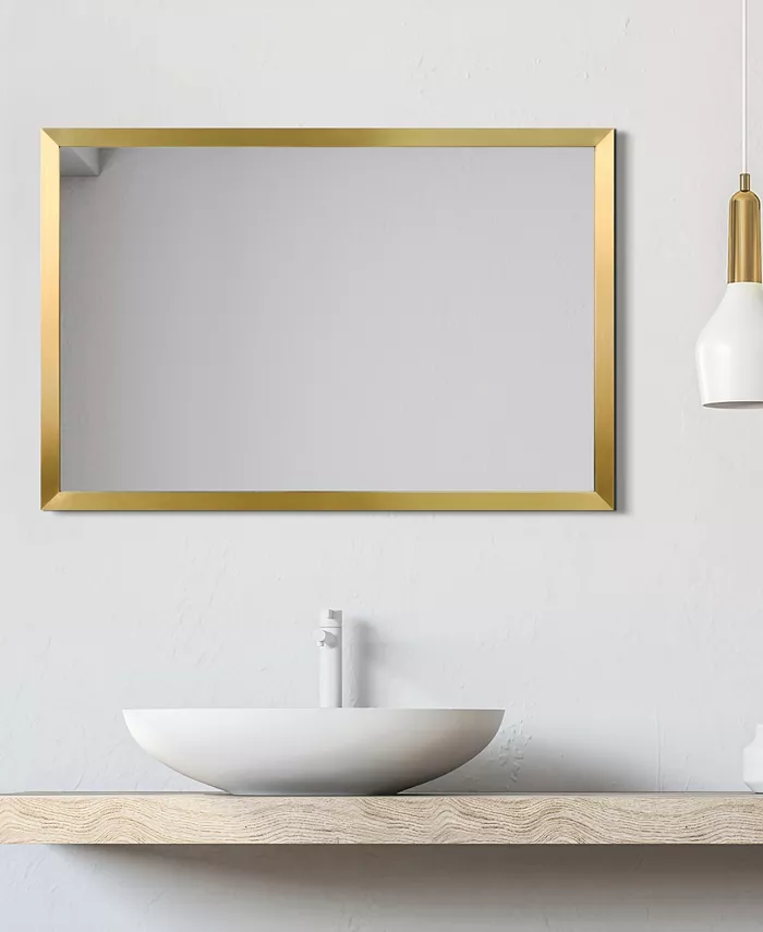 Empire Art Direct Contempo Brushed Stainless Steel Rectangular Wall Mirror  20 x 30