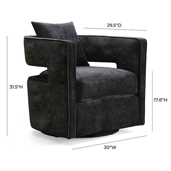 Kennedy Velvet Upholstered Swivel Chair