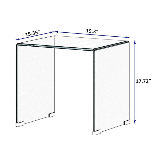 Whole Tempered Glass Coffee Table Clear End Table Transparent SideTable for Living Room - as picture