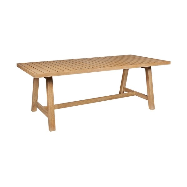 Cypress Indoor Outdoor Patio Dining Table in Blonde Eucalyptus Wood