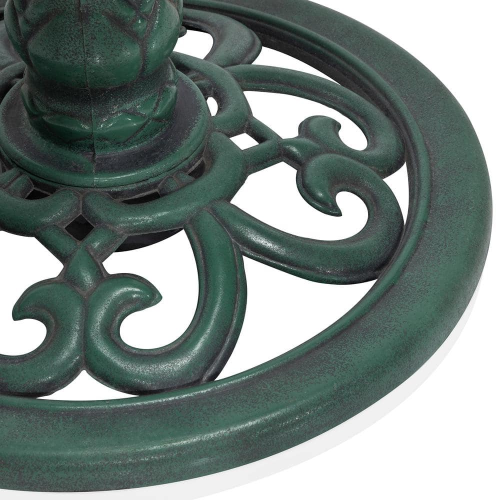 Alpine Corporation 28 in. Tall Outdoor Birdbath with Scrollwork Decoration Yard Statue TEC116