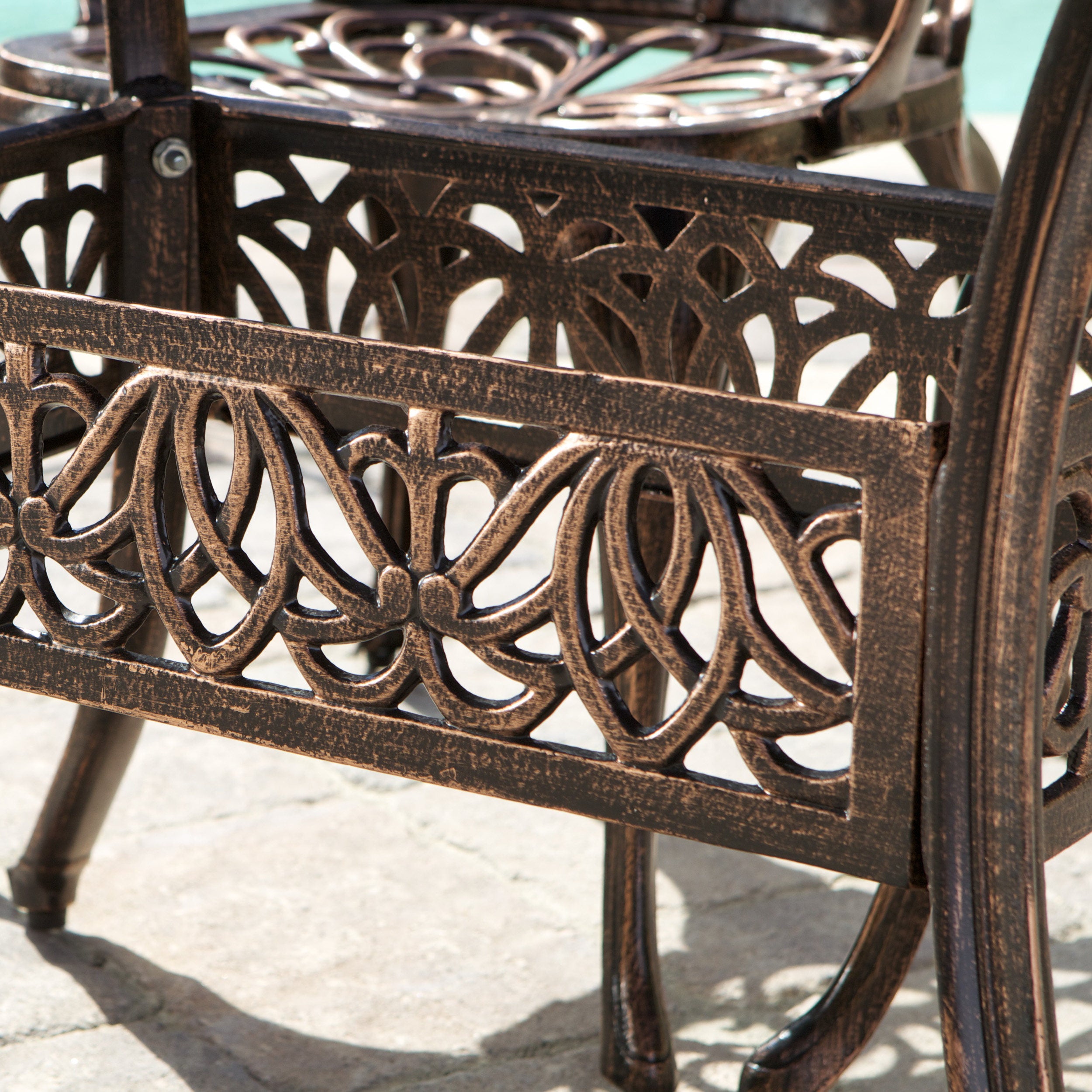 Gardena Outdoor 7pc Cast Aluminum Dining Set