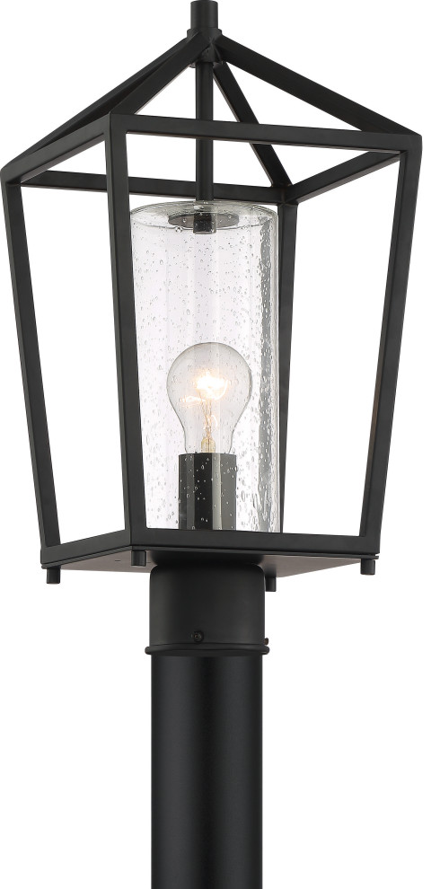 Nuvo Hopewell 1 Light Incandescent Matte Black Wall Mount   Transitional   Post Lights   by Satco Lighting  Houzz