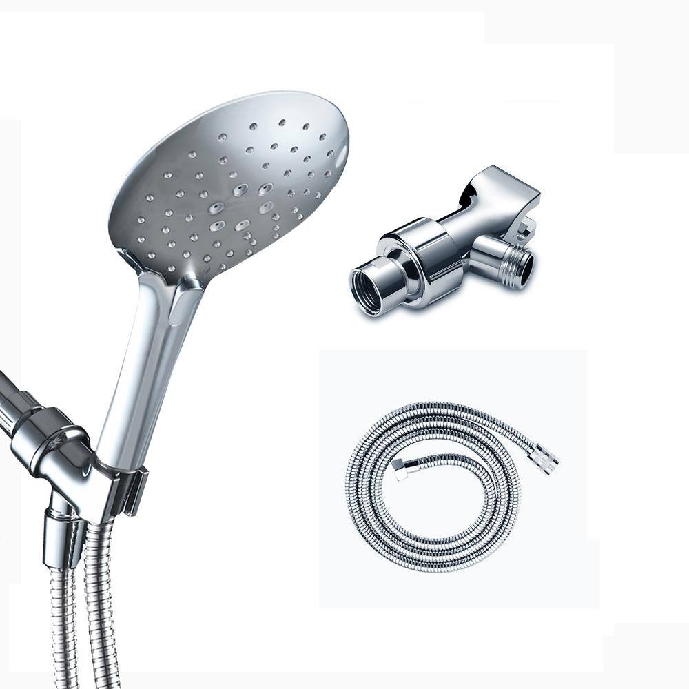 PROOX 3-Spray Patterns 5 in. High Pressure Wall Mount Handheld Shower Head in Chrome PR-HS1301