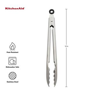 KitchenAid 10.28 in. Stainless Steel Utility Tongs KO091OHSSA