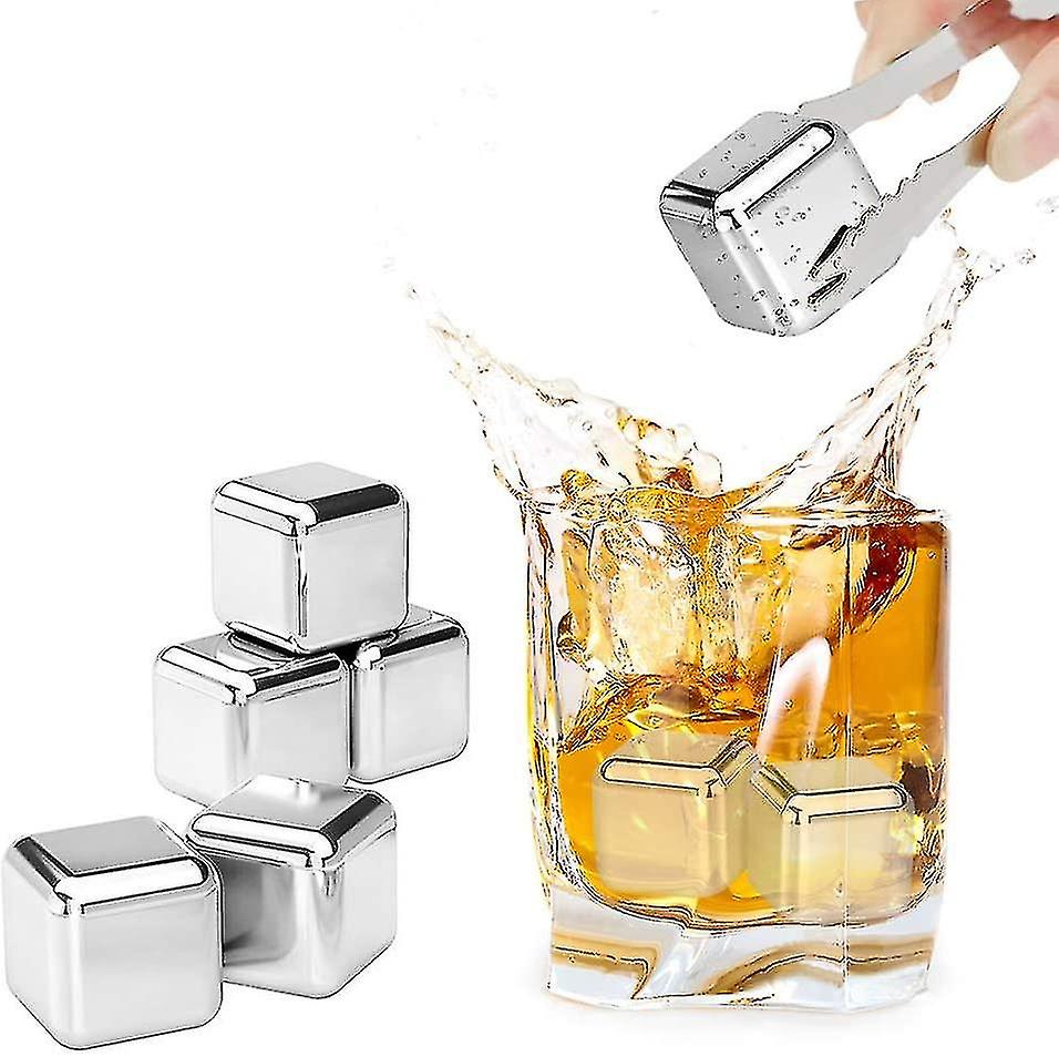 Stainless Steel Whisky Stones Ice Cube， Reusable Ice Cubes For Whiskey