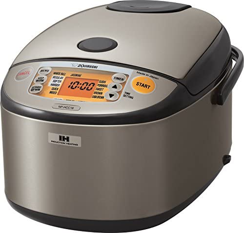 Zojirushi NP-HCC10XH Induction Heating System Rice Cooker and Warmer, 1 L, Stainless Dark Gray