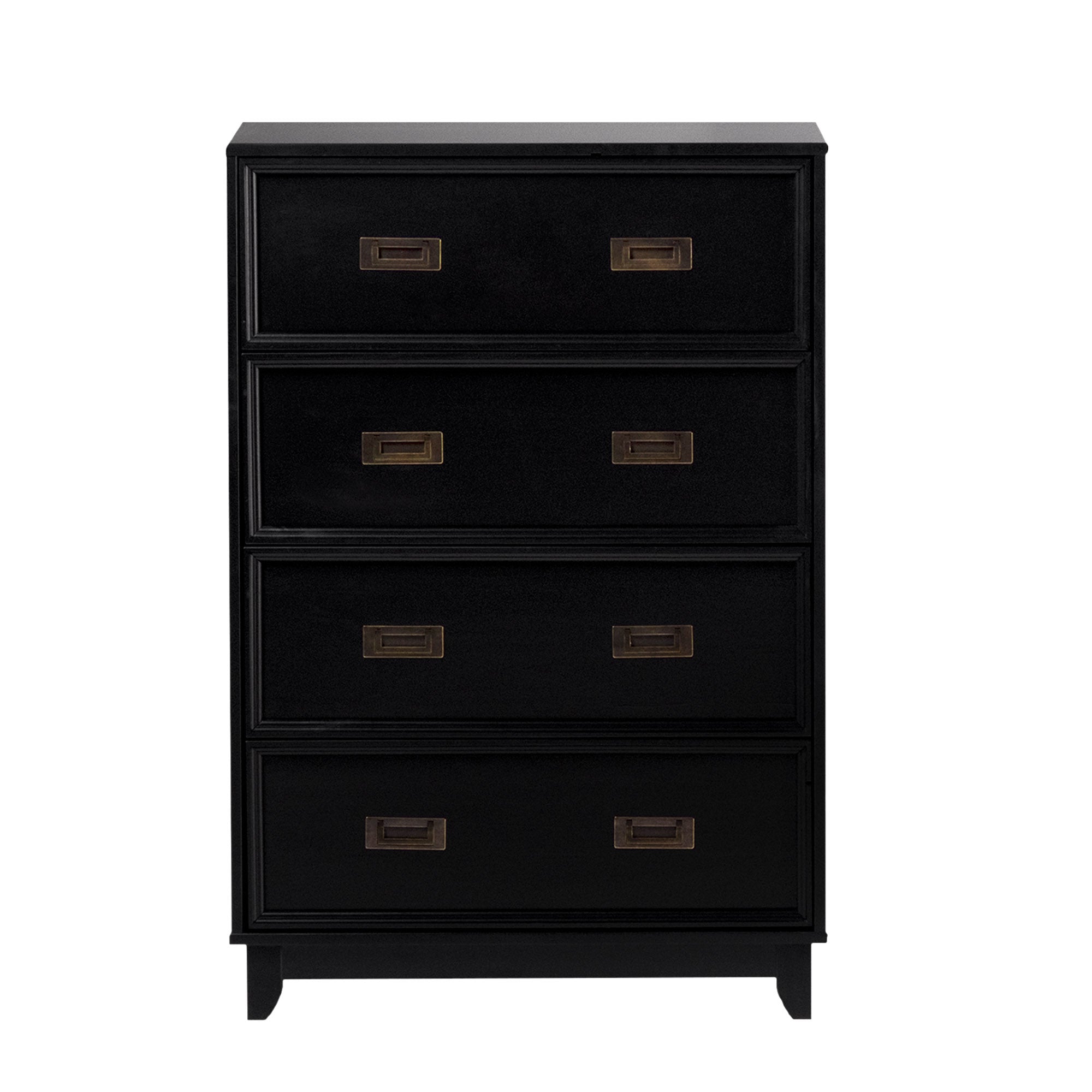 Manor Park Classic Modern Solid Wood 4-Drawer Dresser, Black