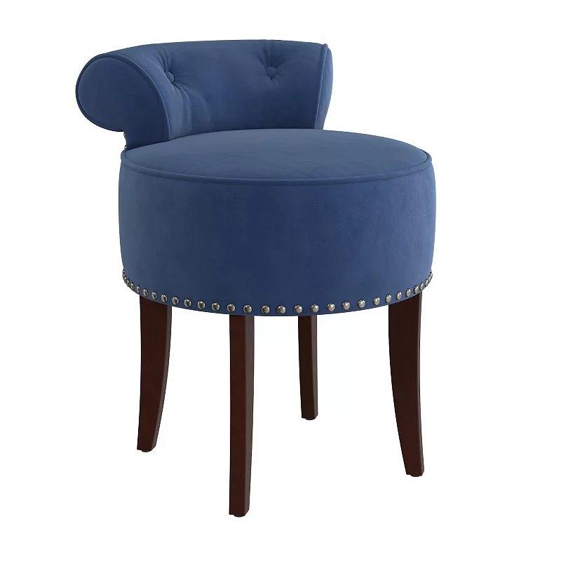 Hillsdale Furniture Lena Wood and Upholstered Vanity Stool