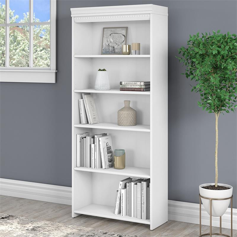 Bush Furniture Fairview 5 Shelf Bookcase in Cape Cod Gray   Traditional   Bookcases   by Homesquare  Houzz