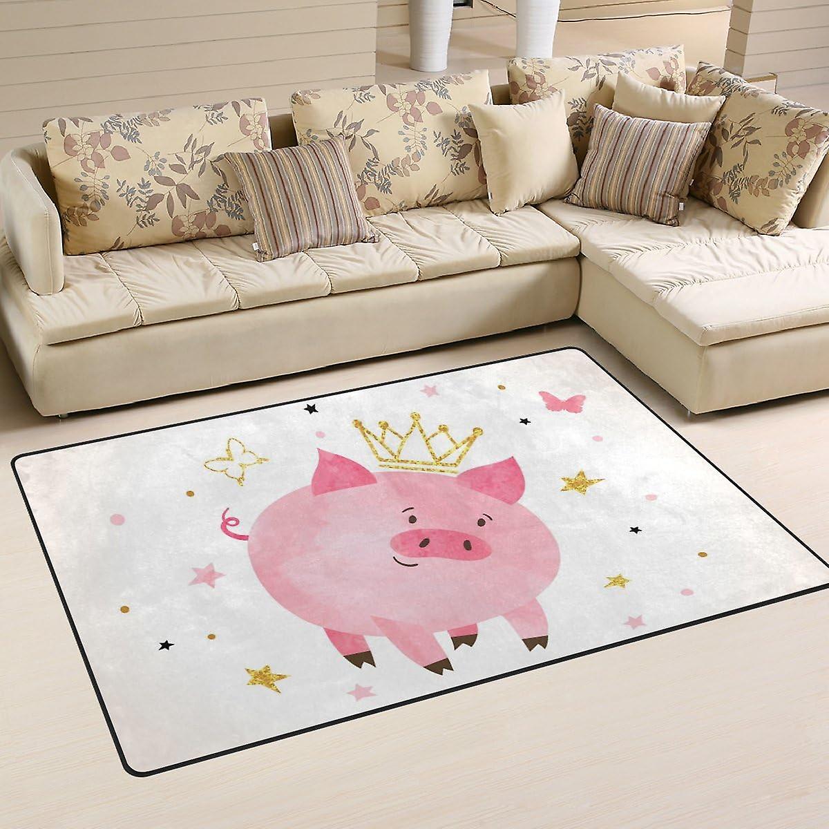 Colourlife Lightweight Carpet Mats Area Soft Rugs Floor Mat Doormat Decoration For Rooms Entrance 31 X 20 Inches Pig Princess