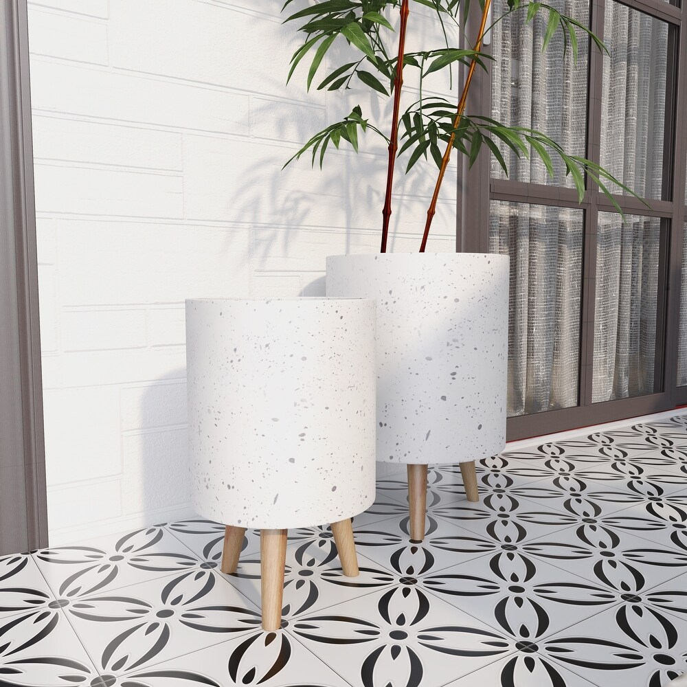 MgO Contemporary Planter (Set of 2)   10 x 10 x 15Round