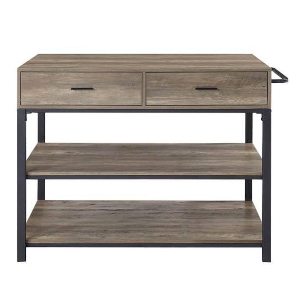 Acme Furniture Macaria Rustic Oak  Black Finish Kitchen Islands AC00403