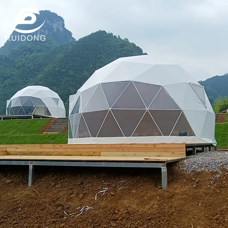 Luxury Geodesic Dome Tent for Glamping and Family Resort with Triangle Ventilation Camping Hotel House