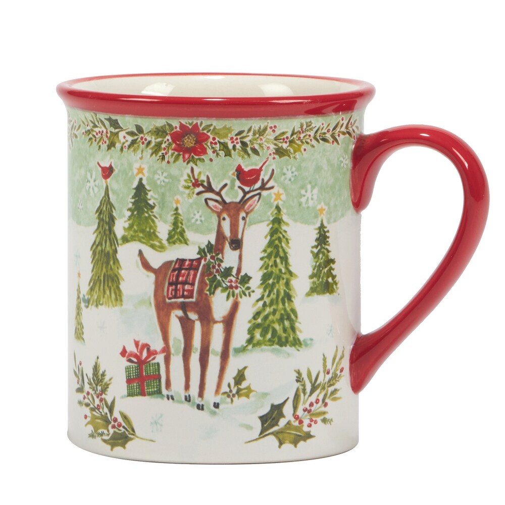 Certified International Joy of Christmas 16 oz. Mugs  Set of 4 Assorted Designs